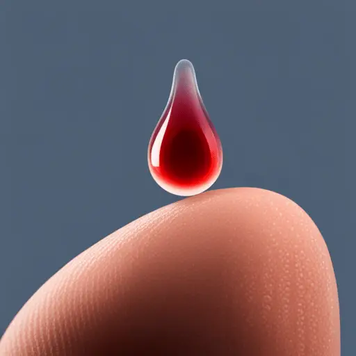 Bluttropfen auf Fingerkuppe, symbolisiert präzise Diagnostik und moderne Allgemeinmedizin in der Nymphenburger Praxis, Hausärzte Nymphenburg, München, CRP, Entzündungswerte, CRP München, Entzündungswerte München