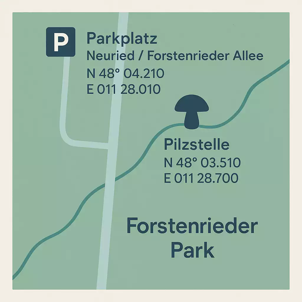 Forstenrieder Park – markierter Fundplatz & Parkplatz
