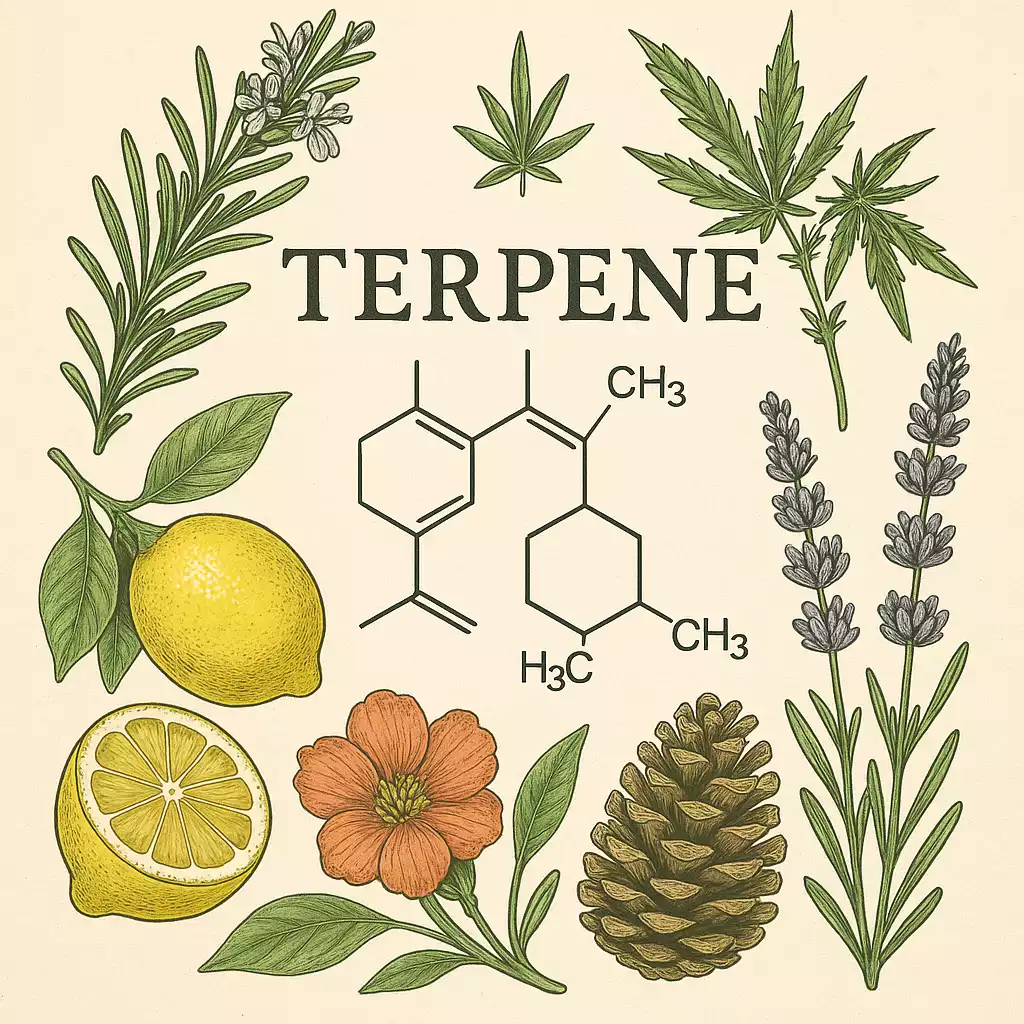 Terpene – botanische Illustration – Schmerztherapie mit medizinischem Cannabis