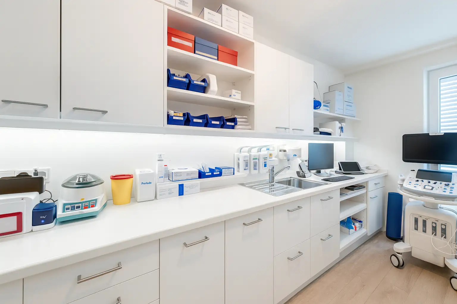 Modernes hausärztliches Labor mit Analysegeräten in der Hausarztpraxis Nymphenburg am Romanplatz