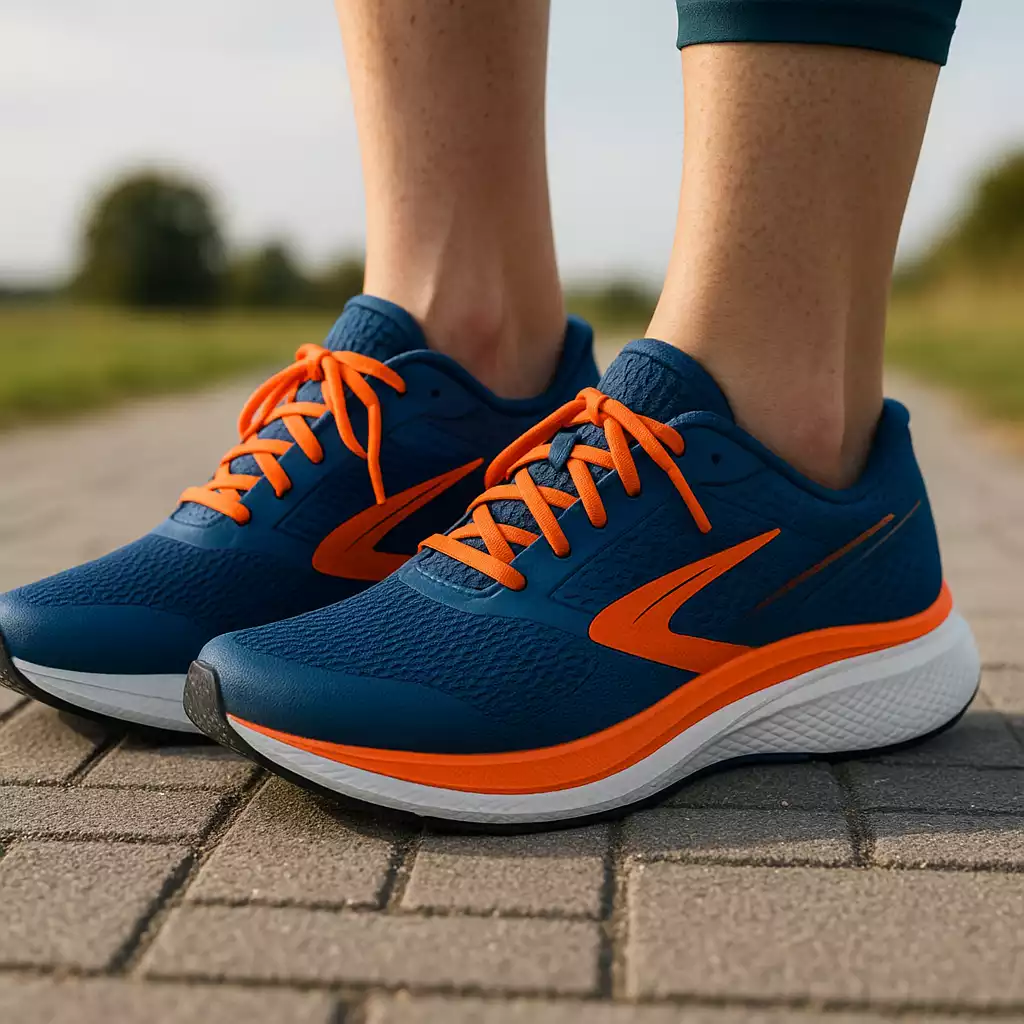 Richtiges Schuhwerk bei seitlichem Fußschmerz – stabiler Laufschuh mit guter Fersenkappe und neutraler Achse