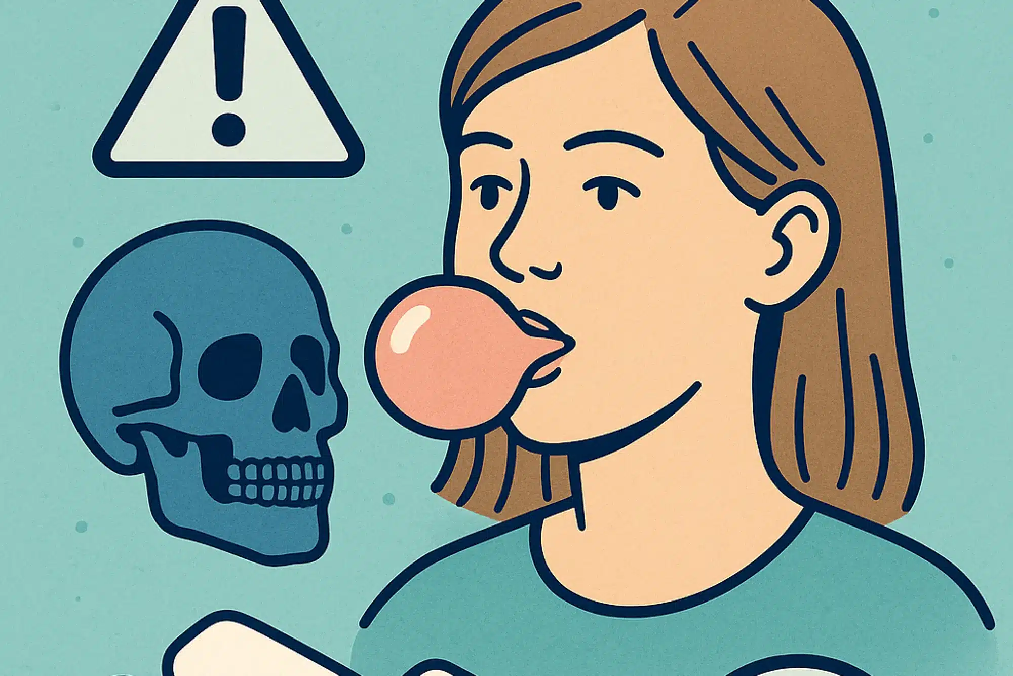 Was in Kaugummi alles steckt – Illustration zu Inhaltsstoffen und Risiken von Kaugummi