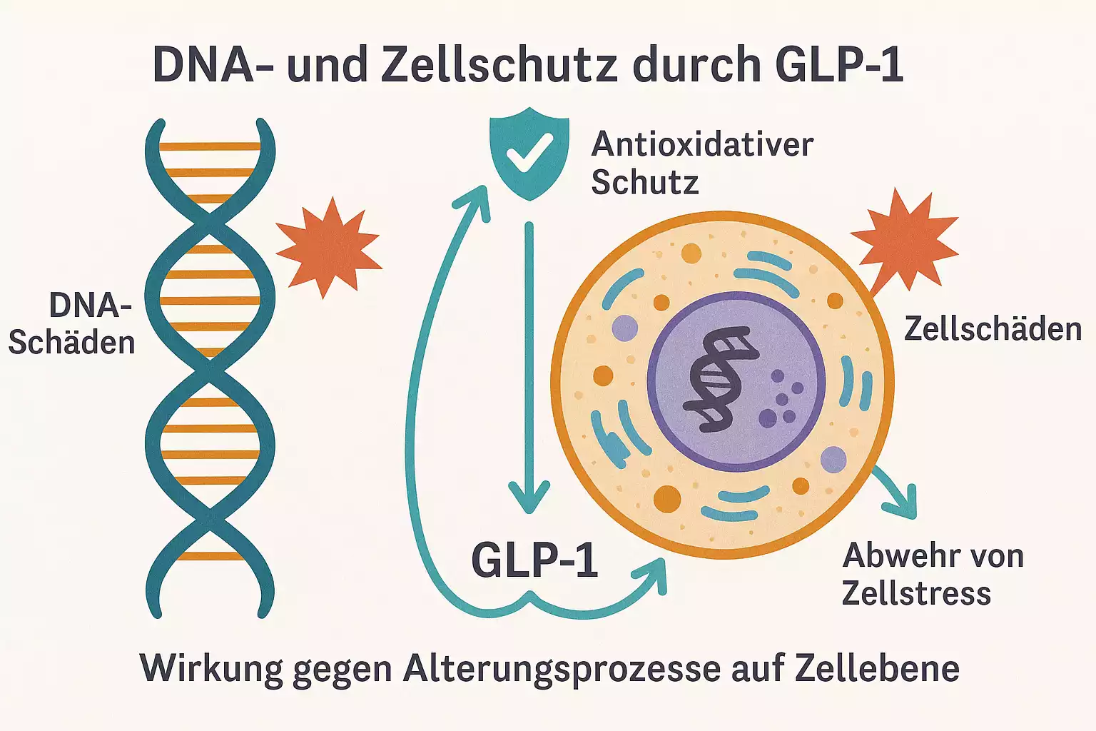 Mounjaro Therapie Effekt: DNA- und Zellschutz durch GLP-1